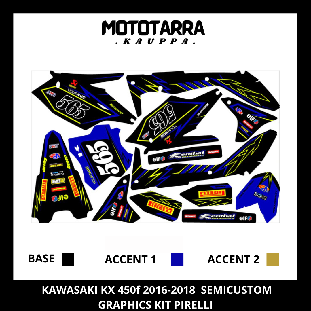 Kit Déco Kawasaki KX 450f 2016-2018 Bleu