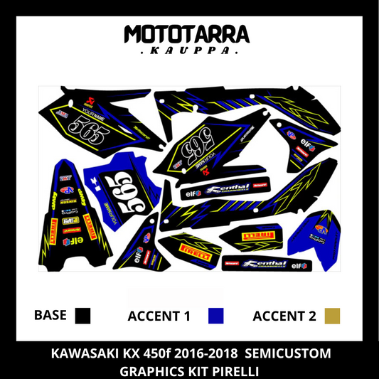 Kawasaki KX 450f 2016-2018 blue Graphic kit