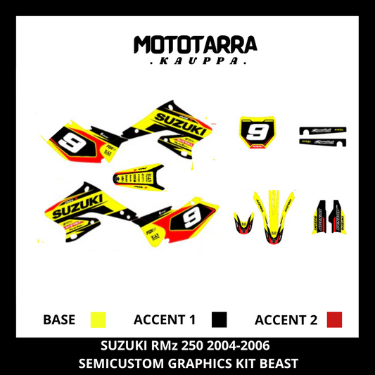 Suzuki RMz 250 2004-2006 BEAST klistremerkesett