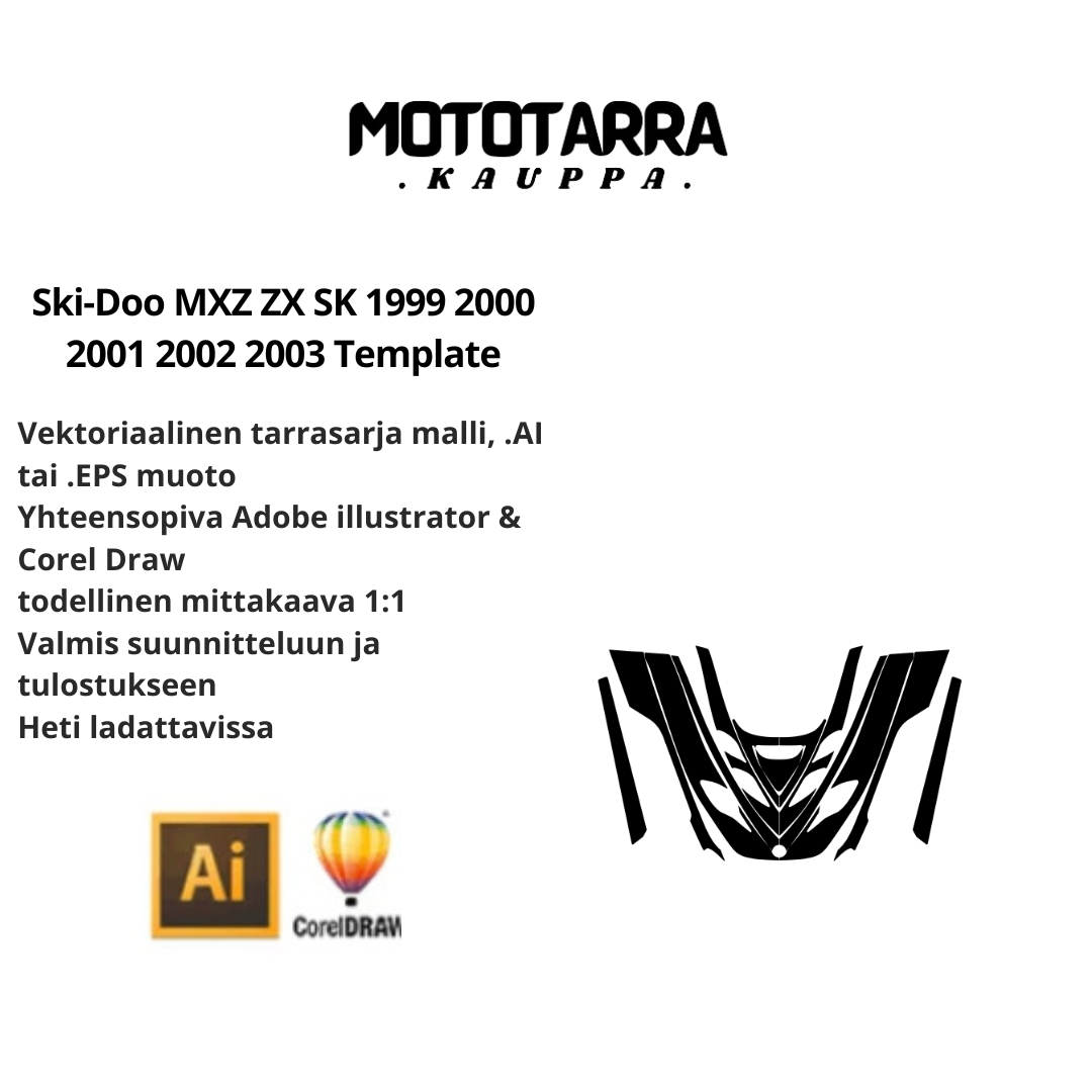 Ski-Doo MXZ ZX SK 1999 2000 2001 2002 2003 graphics Template