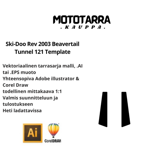 Ski-Doo Rev 2003 Beavertail Tunnel 121 Template