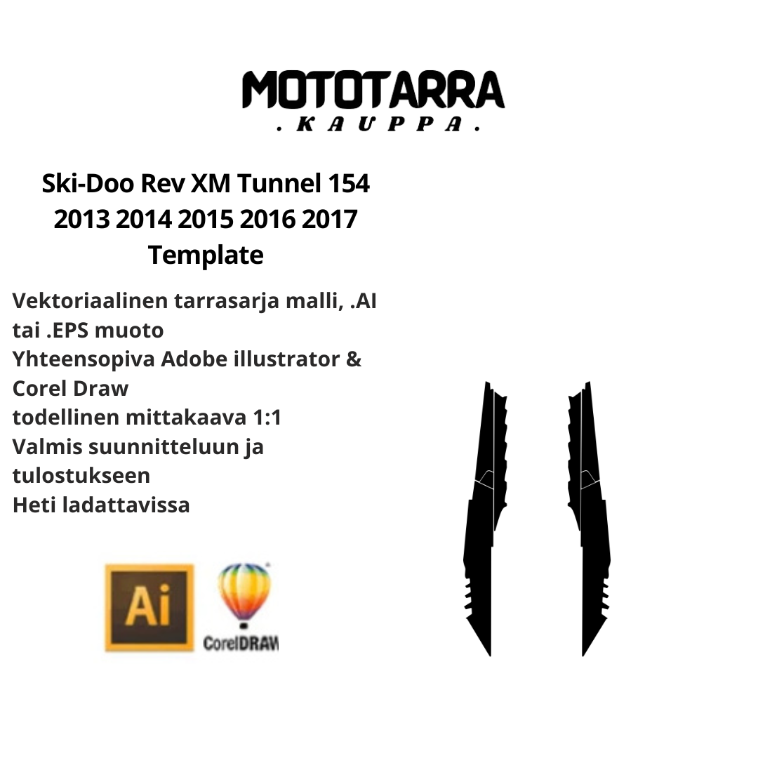 Ski-Doo Rev XM Tunnel 154 2013 2014 2015 2016 2017 Template