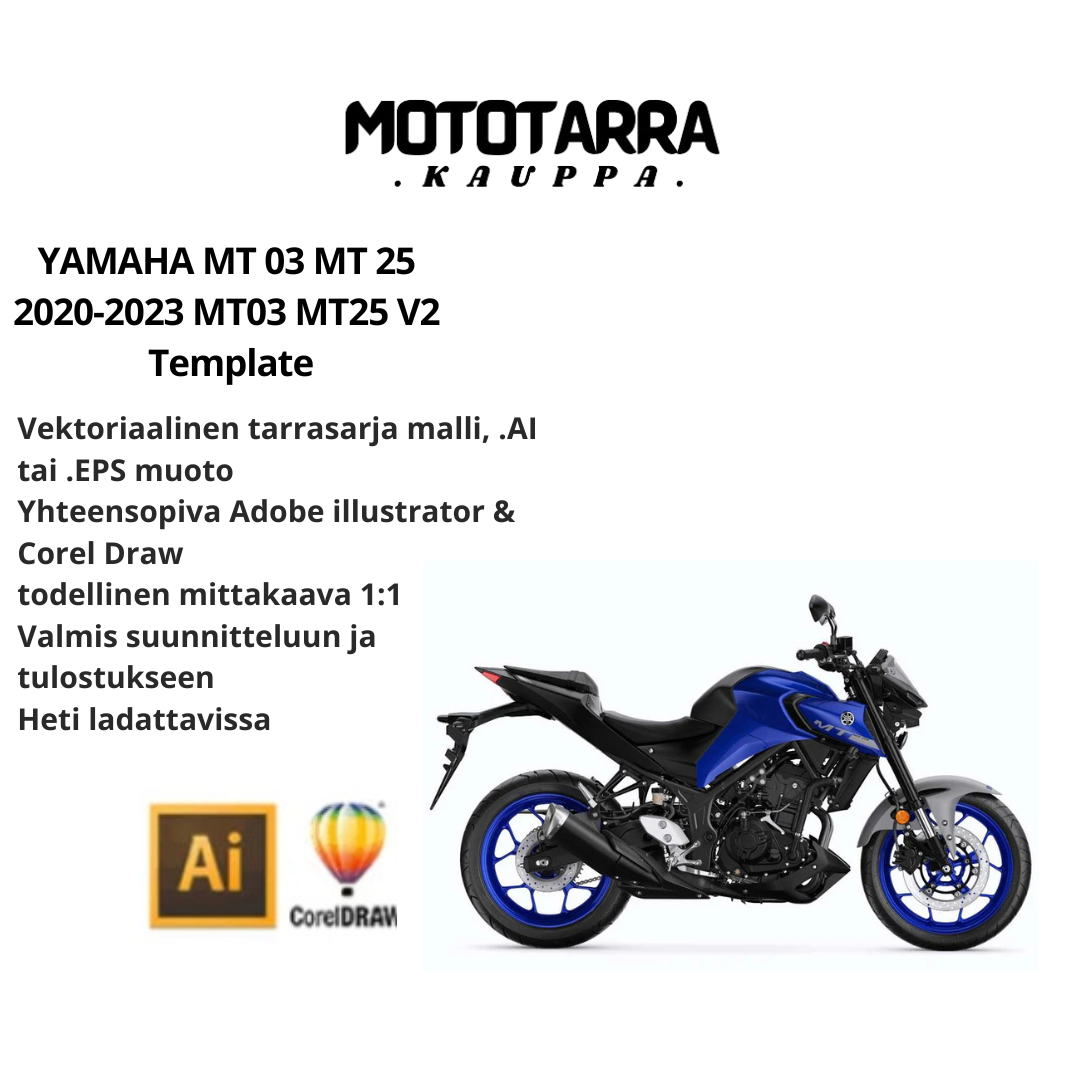 YAMAHA MT 03 MT 25 2020-2023 MT03 MT25 V2 Template