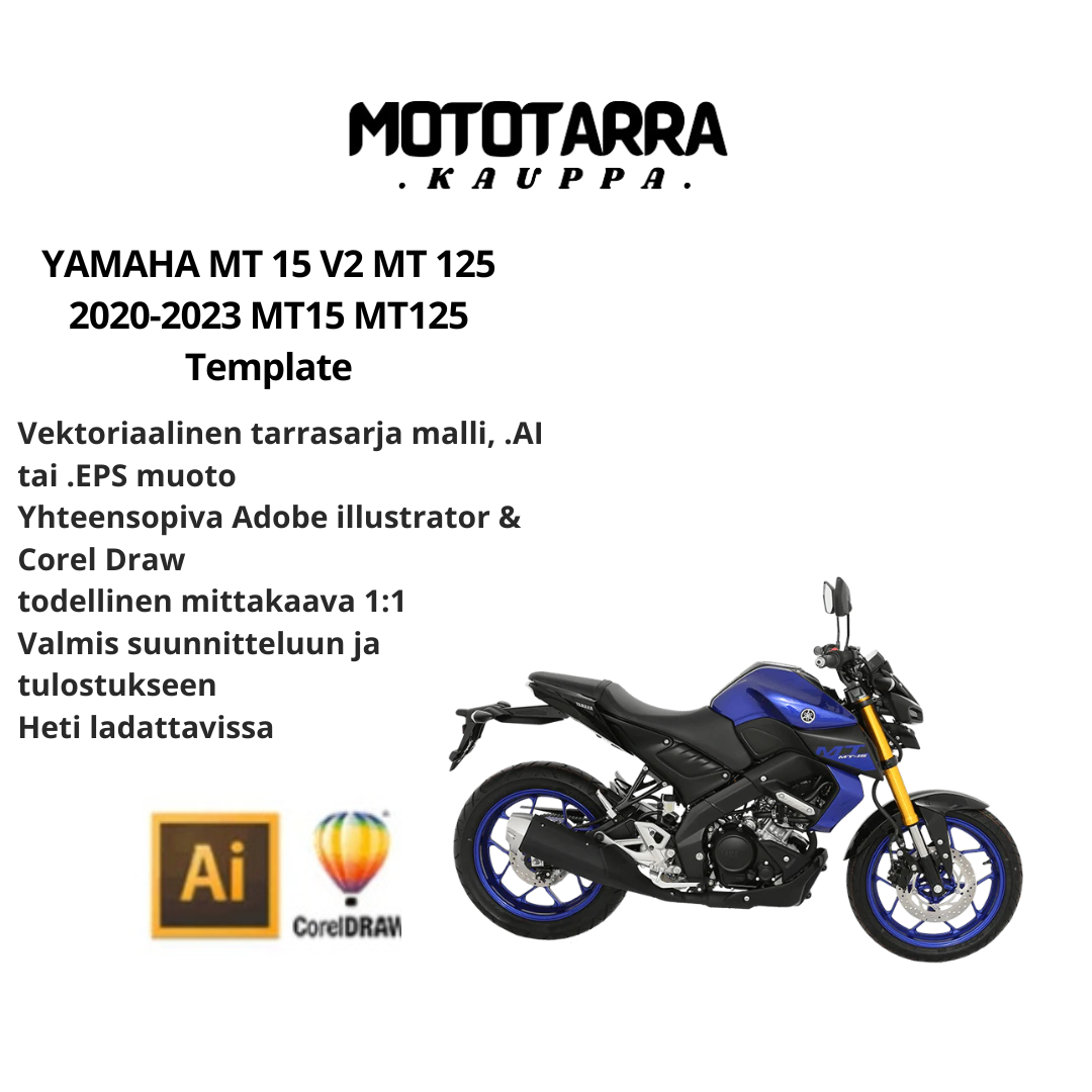 YAMAHA MT 15 V2 MT 125 2020-2023 MT15 MT125  graphics Template