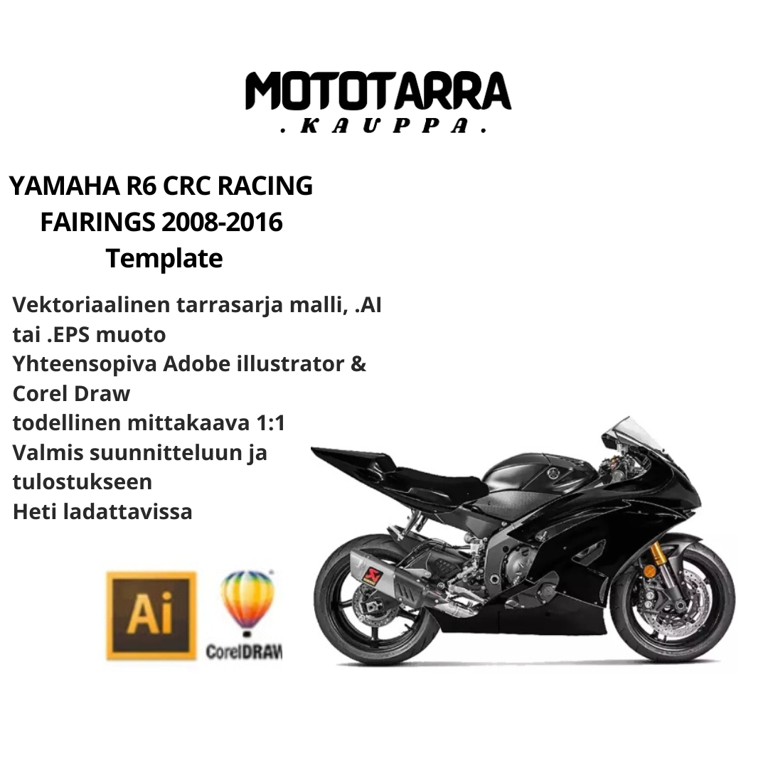 YAMAHA R6 CRC RACING FAIRINGS 2008-2016 Template