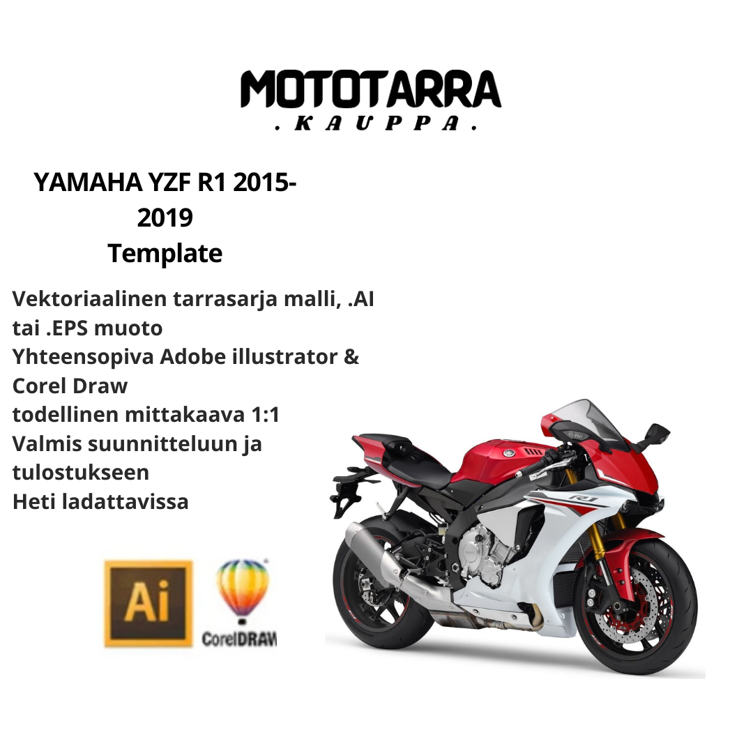 YAMAHA YZF R1 2015-2019 graphics Template