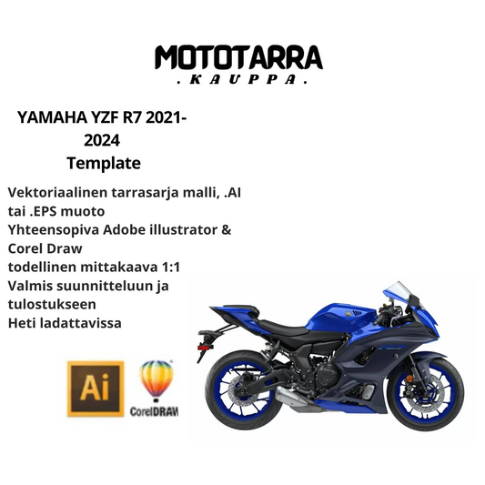 YAMAHA YZF R7 2021-2024 Template graphics kit