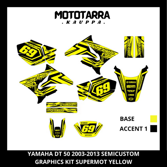 Yamaha DT 50 Supermot Keltainen tarrasarja