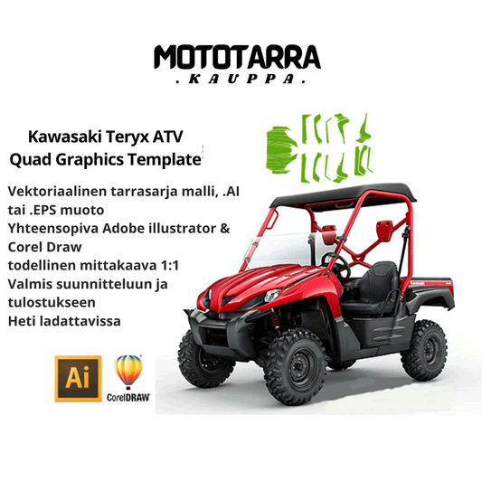 Kawasaki Teryx ATV Quad Graphics Template