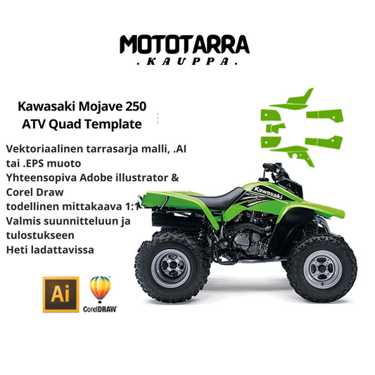 Kawasaki Mojave 250 ATV Quad Graphics Template