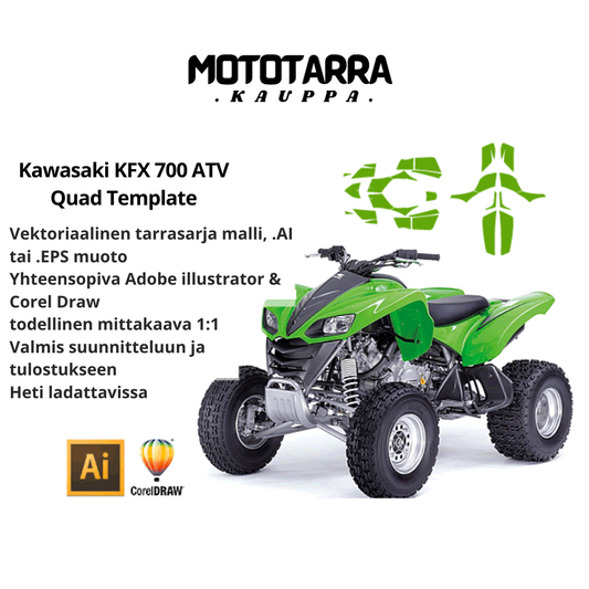 Kawasaki KFX 700 ATV Quad Graphics Template