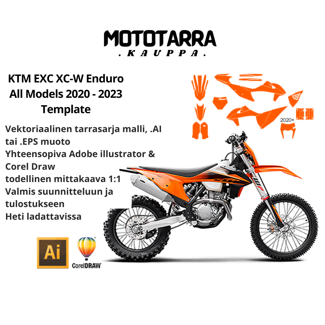 KTM EXC XC-W Enduro All Models 2020 2021 2022 2023 Graphics Template