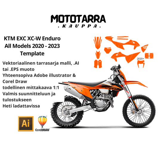KTM EXC XC-W Enduro All Models 2020 2021 2022 2023 Graphics Template