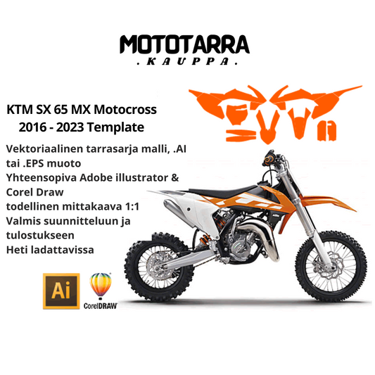 KTM SX 65 MX Motocross 2016 2017 2018 2019 2020 2021 2022 2023 Graphics Template