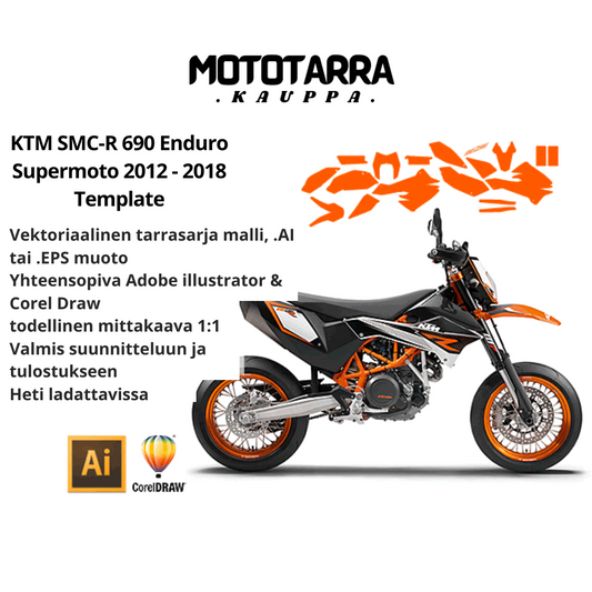 KTM SMC-R 690 Enduro Supermoto 2012 2013 2014 2015 2016 2017 2018 Graphics Template