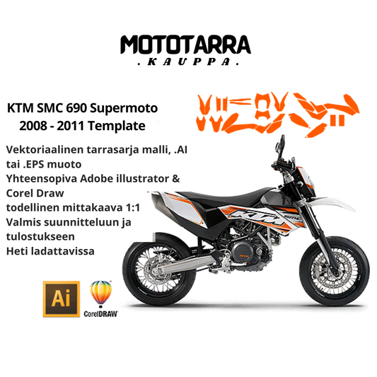 KTM SMC 690 Supermoto 2008 2009 2010 2011 Graphics Template