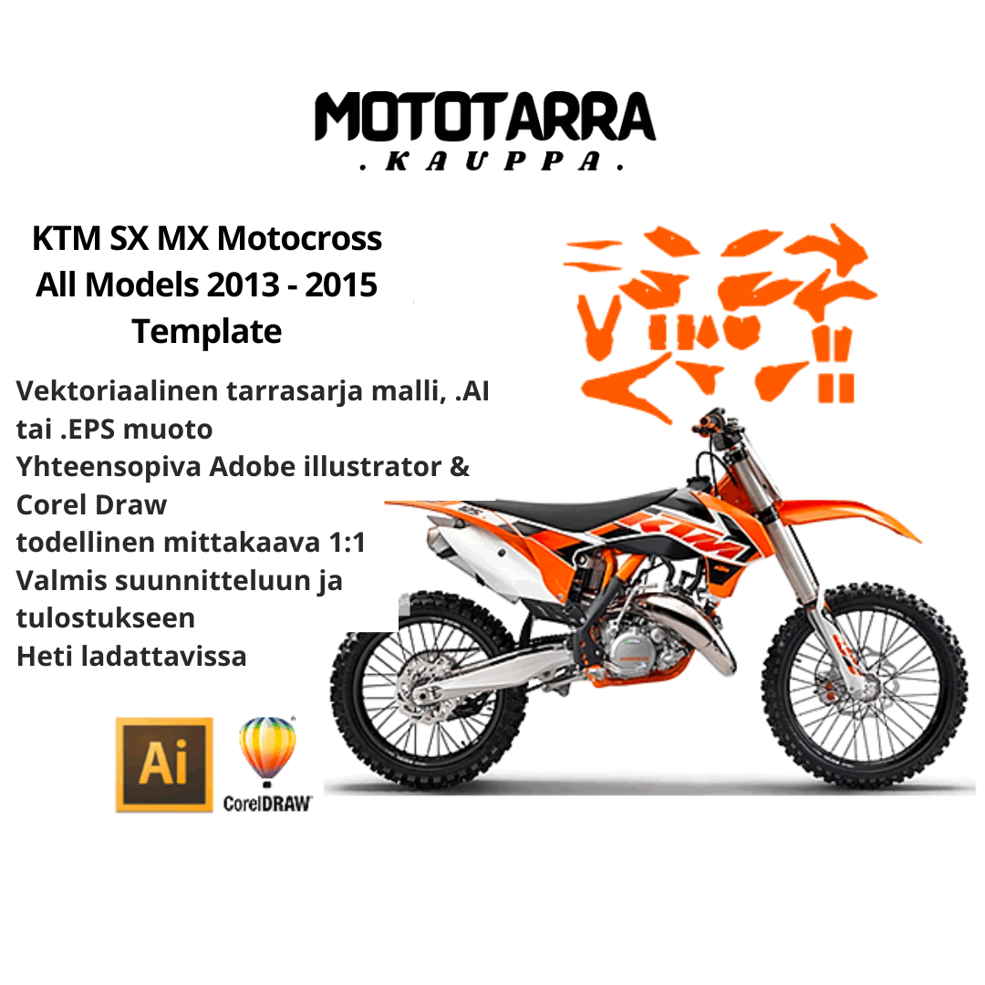 KTM SX MX Motocross All Models 2013 2014 2015 Graphics Template
