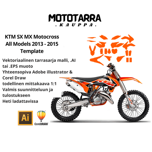 KTM SX MX Motocross All Models 2013 2014 2015 Graphics Template