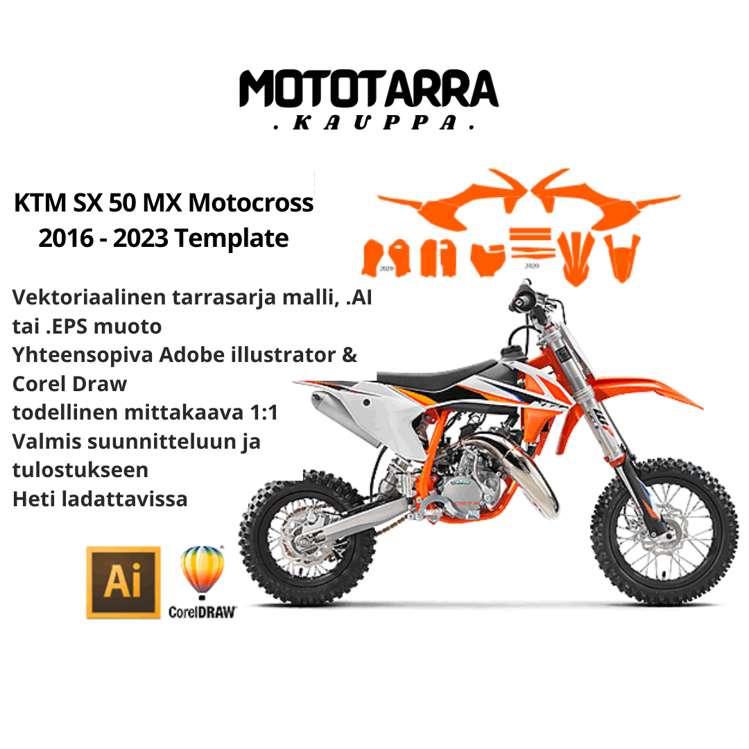 KTM SX 50 MX Motocross 2016 2017 2018 2019 2020 2021 2022 2023 Graphics Template