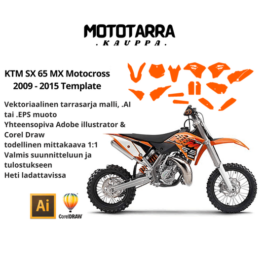KTM SX 65 MX Motocross 2009 2010 2011 2012 2013 2014 2015 Graphics Template