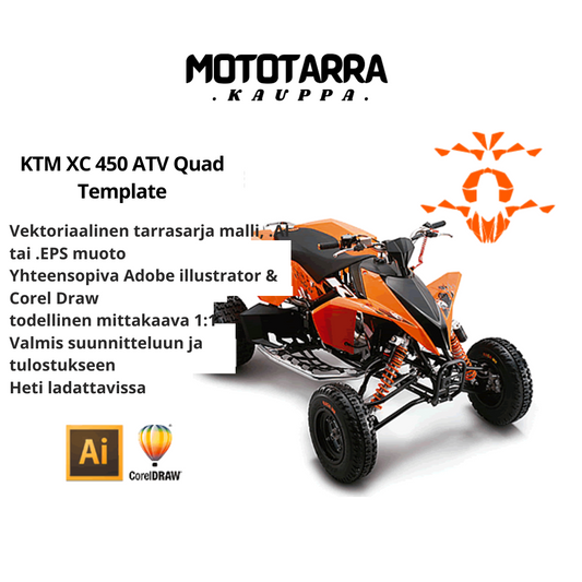 KTM XC 450 ATV Quad Graphics Template