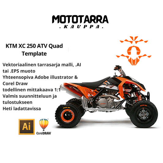 KTM XC 250 ATV Quad Graphics Template
