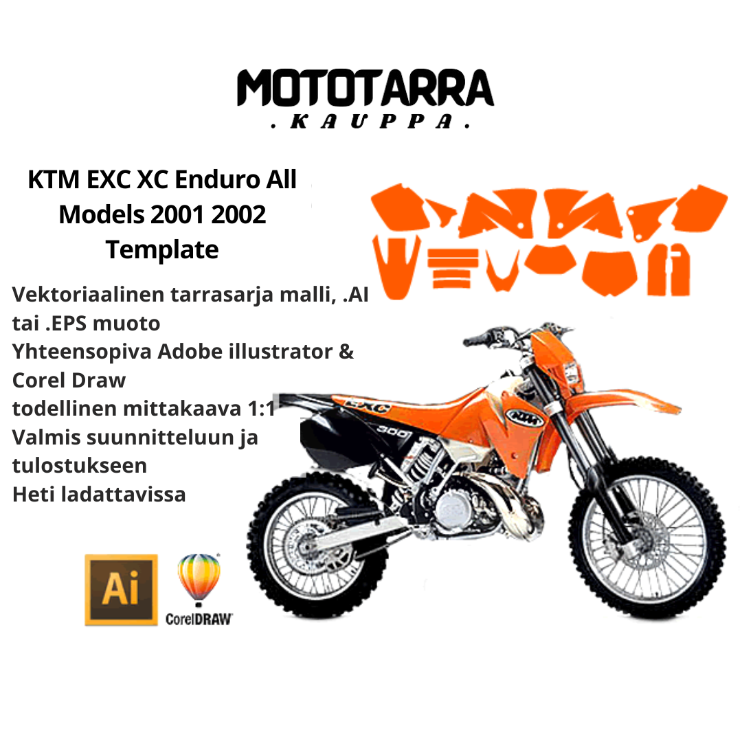 KTM EXC XC Enduro All Models 2001 2002 Graphics Template