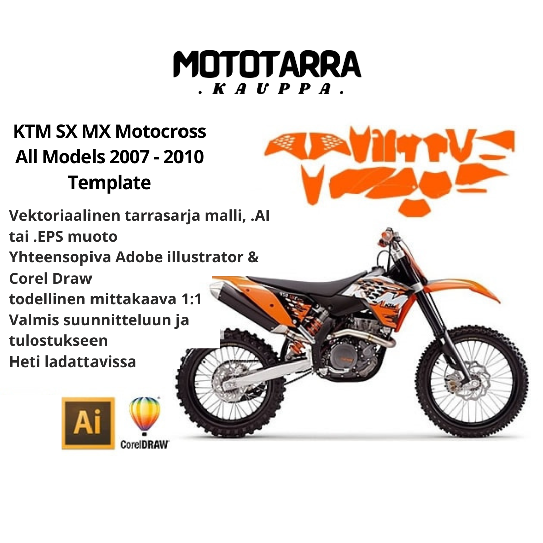 KTM SX MX Motocross All Models 2007 2008 2009 2010 Graphics Template