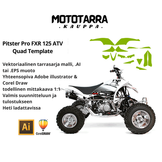 Pitster Pro FXR 125 ATV Quad Graphics Template