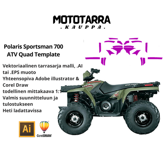 Polaris Sportsman 700 ATV Quad Graphics Template