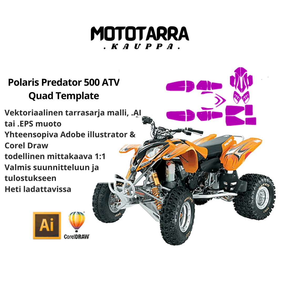Polaris Predator 500 ATV Quad Graphics Template