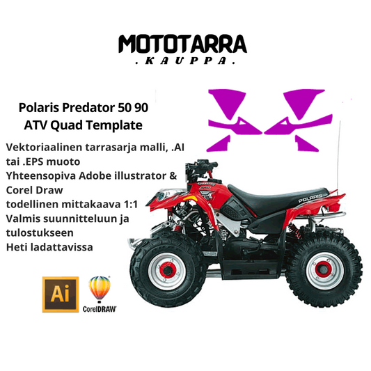 Polaris Predator 50 90 ATV Quad Graphics Template