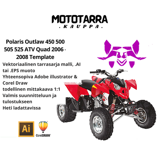 Polaris Outlaw 450 500 505 525 ATV Quad 2006 2007 2008 Graphics Template