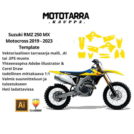 Suzuki RMZ 250 MX Motocross 2019 2020 2021 2022 2023 Graphics Template