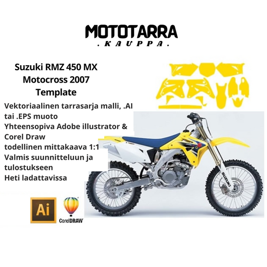 Suzuki RMZ 450 MX Motocross 2007 Graphics Template