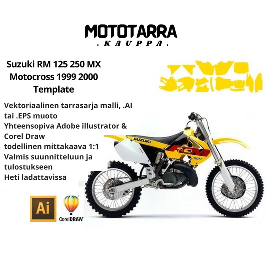 Suzuki RM 125 250 MX Motocross 1999 2000 Graphics Template