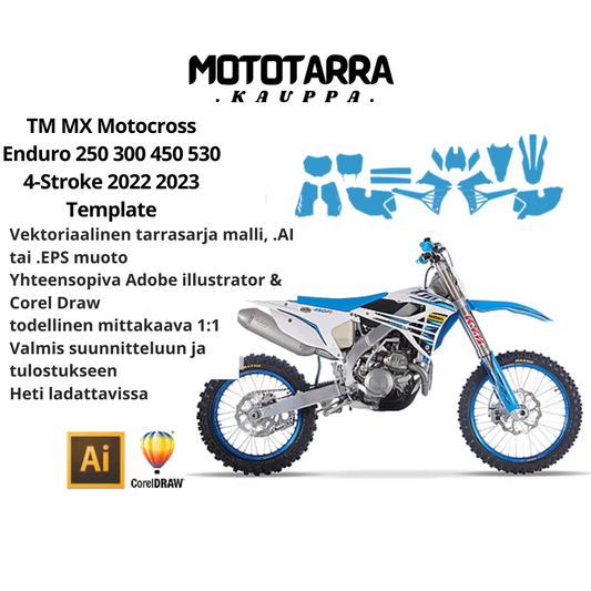 TM MX Motocross Enduro 250 300 450 530 4-Stroke 2022 2023 Graphics Template