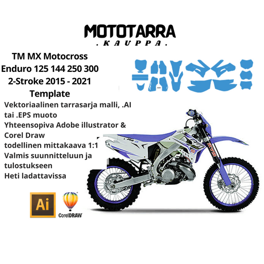 TM MX Motocross Enduro 125 144 250 300 2-Stroke 2015 2016 2017 2018 2019 2020 2021 Graphics Template