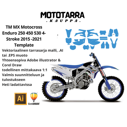 TM MX Motocross Enduro 250 450 530 4-Stroke 2015 2016 2017 2018 2019 2020 2021 Graphics Template