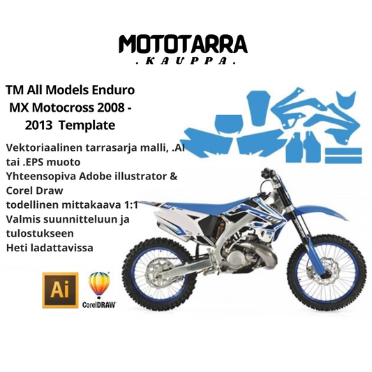 TM All Models Enduro MX Motocross 2008 2009 2010 2011 2012 2013 2014 Graphics Template