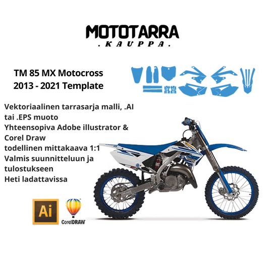 TM 85 MX Motocross 2013 2014 2015 2016 2017 2018 2019 2020 2021 Graphics Template