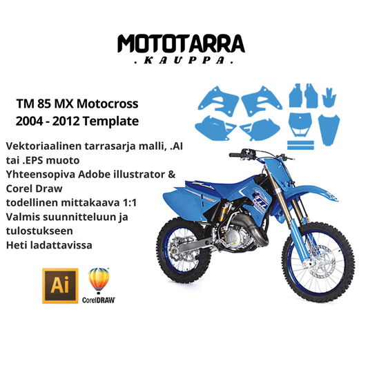 TM 85 MX Motocross 2004 2005 2006 2007 2008 2009 2010 2011 2012 Graphics Template