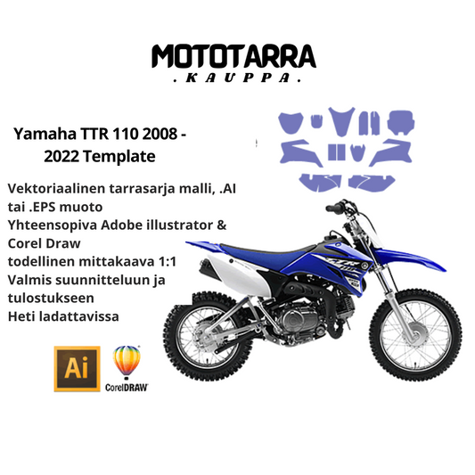 Yamaha TTR 110 2008 2009 2010 2011 2012 2013 2014 2015 2016 2017 2018 2019 2020 2021 2022 Graphics Template