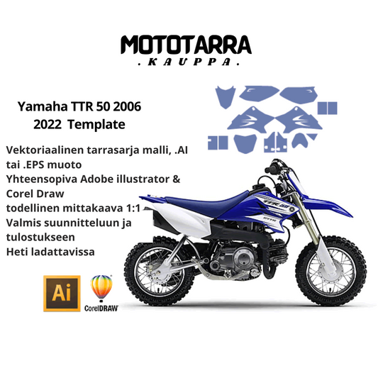 Yamaha TTR 50 2006 2007 2008 2009 2010 2011 2012 2013 2014 2015 2016 2017 2018 2019 2020 2021 2022 Graphics Template