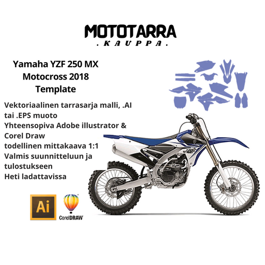 Yamaha YZF 250 MX Motocross 2018 Graphics Template