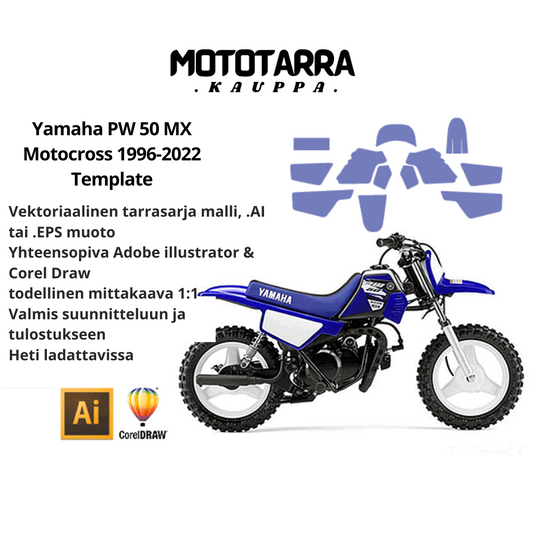 Yamaha PW 50 MX Motocross 1996-2022 Graphics Template