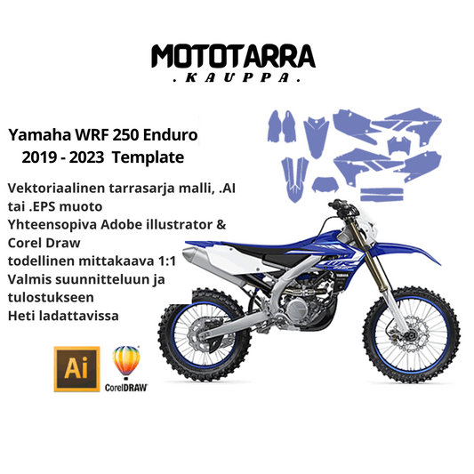 Yamaha WRF 250 Enduro 2019 2020 2021 2022 2023 Graphics Template