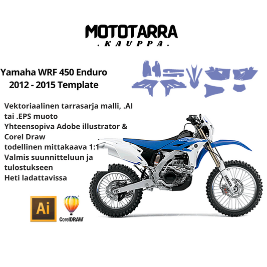 Yamaha WRF 450 Enduro 2012 2013 2014 2015 Graphics Template