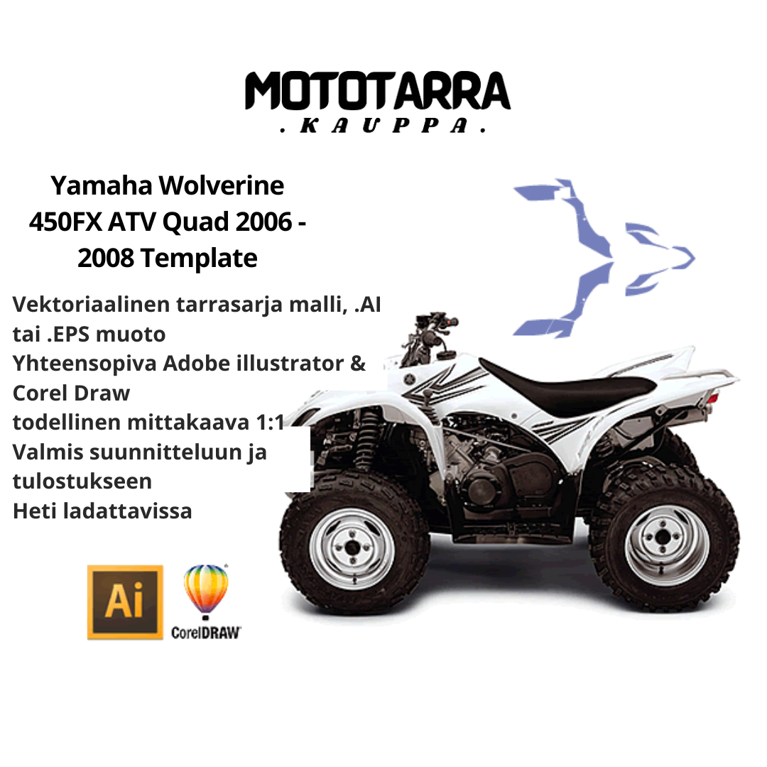 Yamaha Wolverine 450FX ATV Quad 2006 2007 2008 Graphics Template