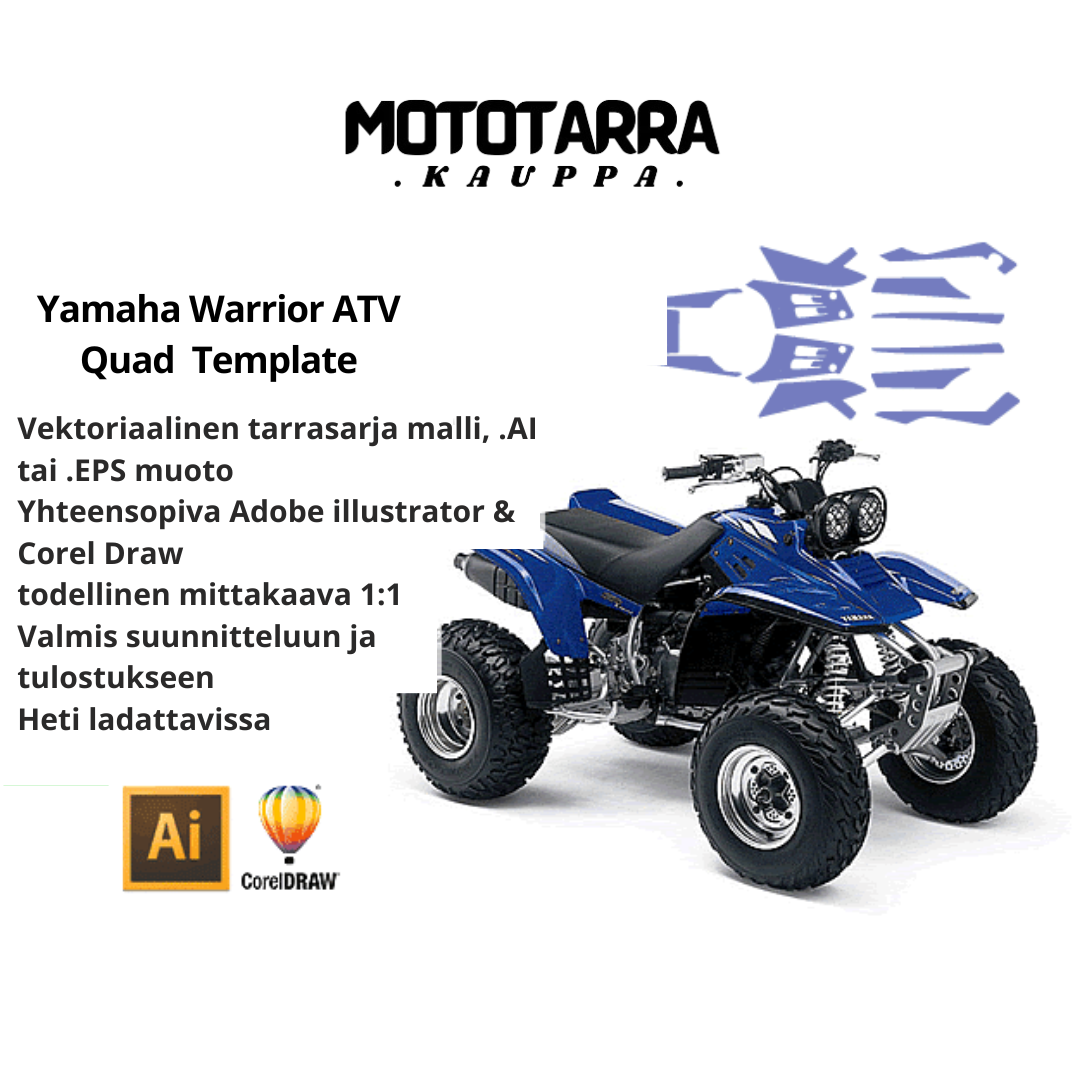 Yamaha Warrior ATV Quad Graphics Template